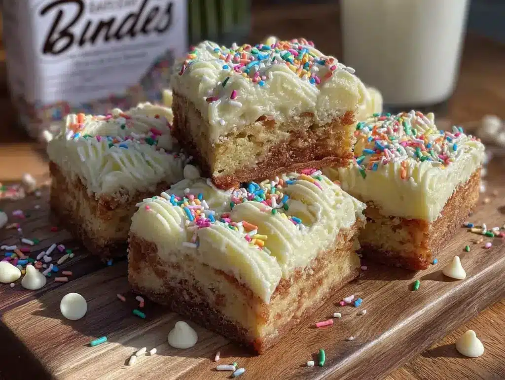 birthday cake blondies - featured image