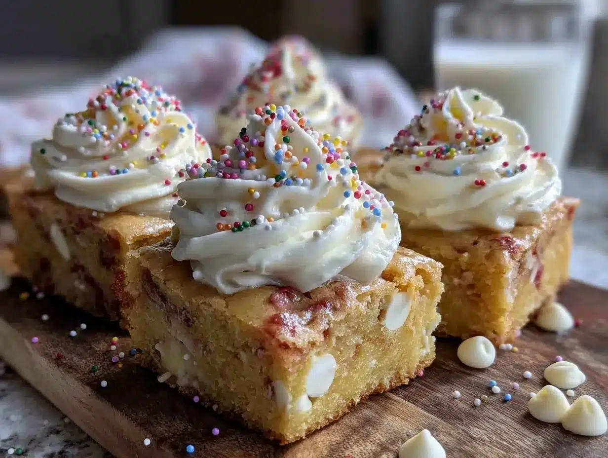 birthday cake blondies preparation steps