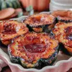 brown sugar roasted acorn squash with pecans - featured image