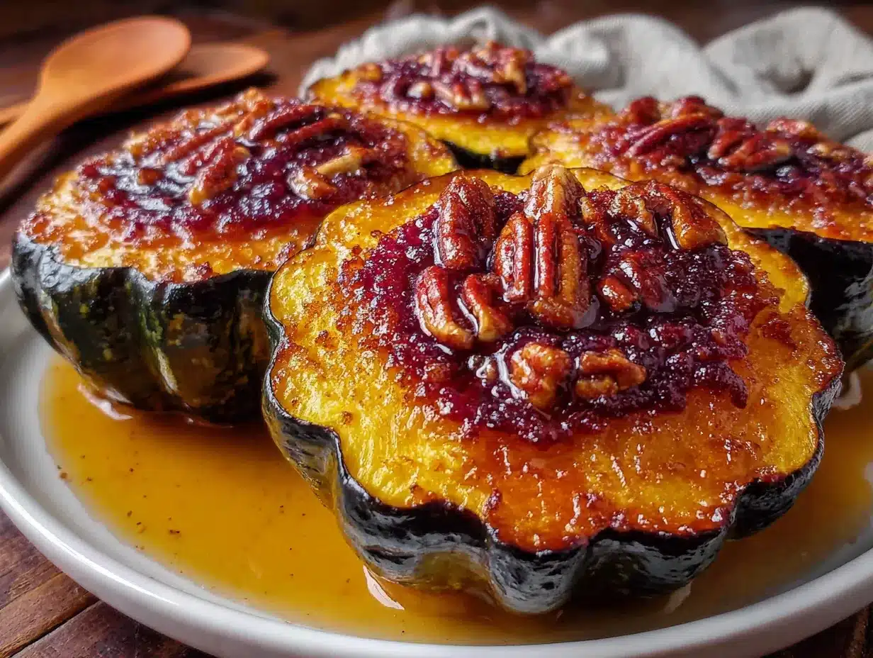 brown sugar roasted acorn squash with pecans preparation steps