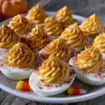 candy corn deviled eggs - featured image