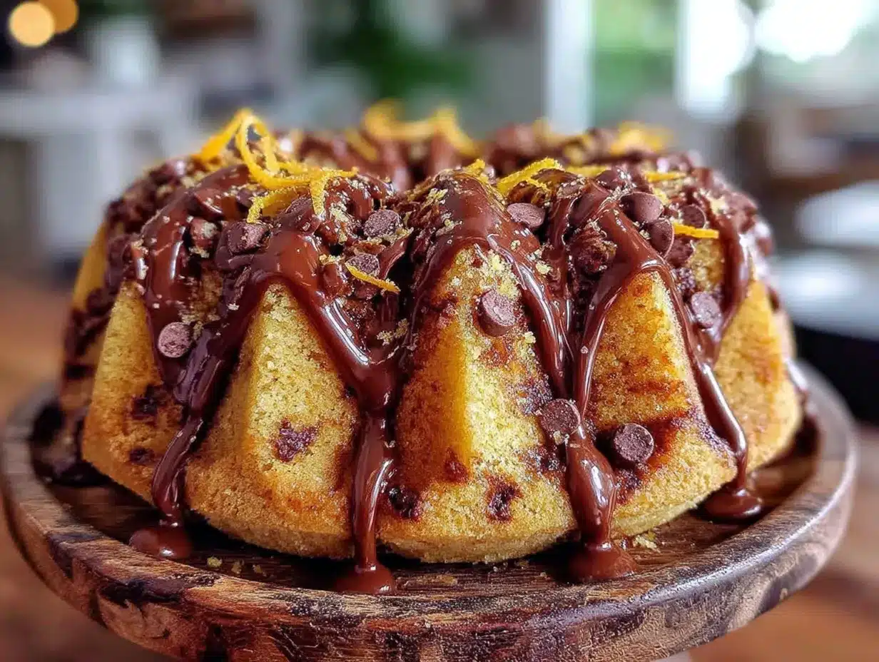 chocolate chip pumpkin bundt cake preparation steps