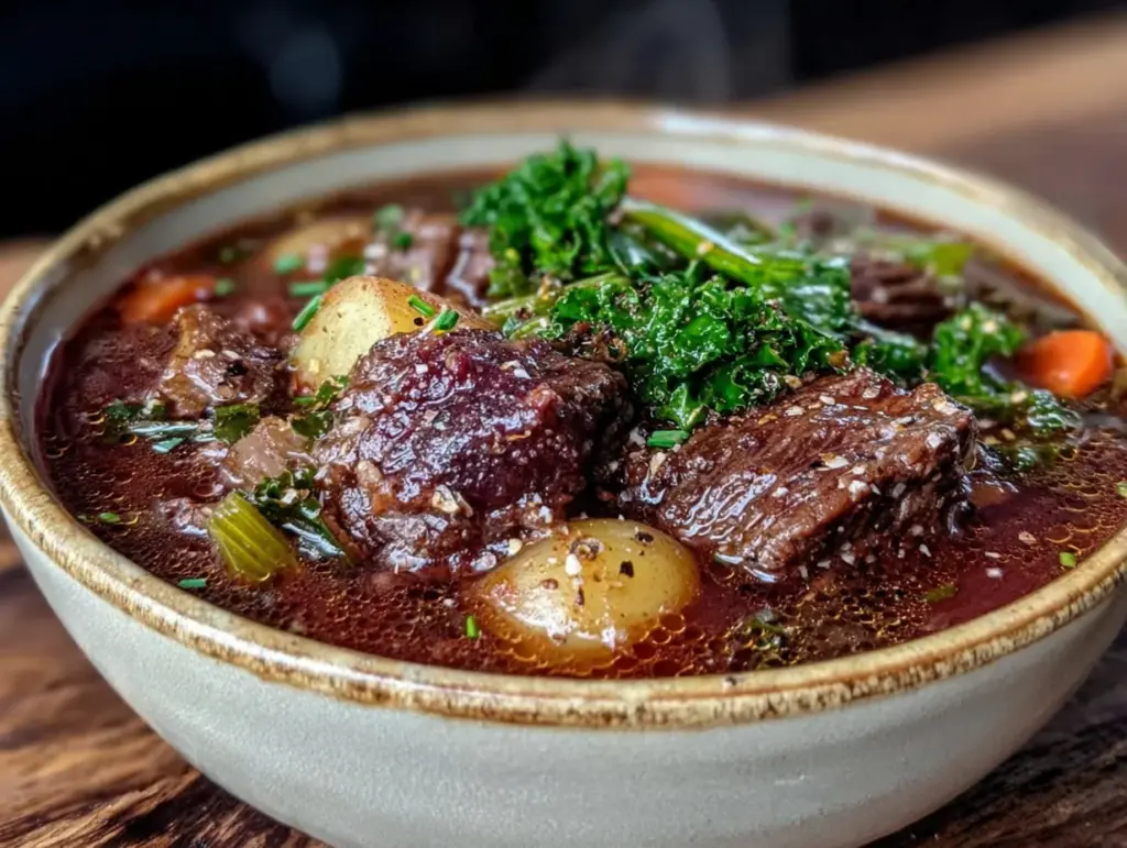 cozy slow cooker beef vegetable soup - featured image