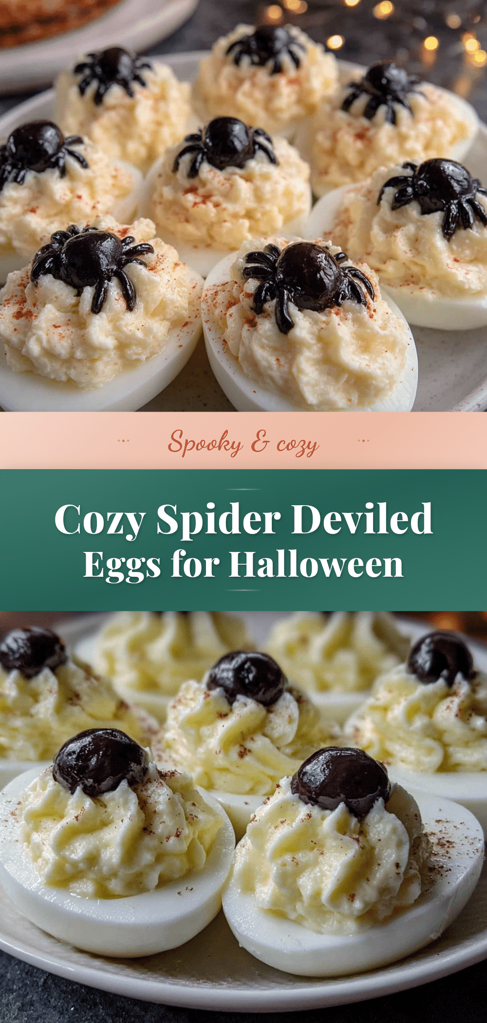 Cozy Spider Deviled Eggs recipe