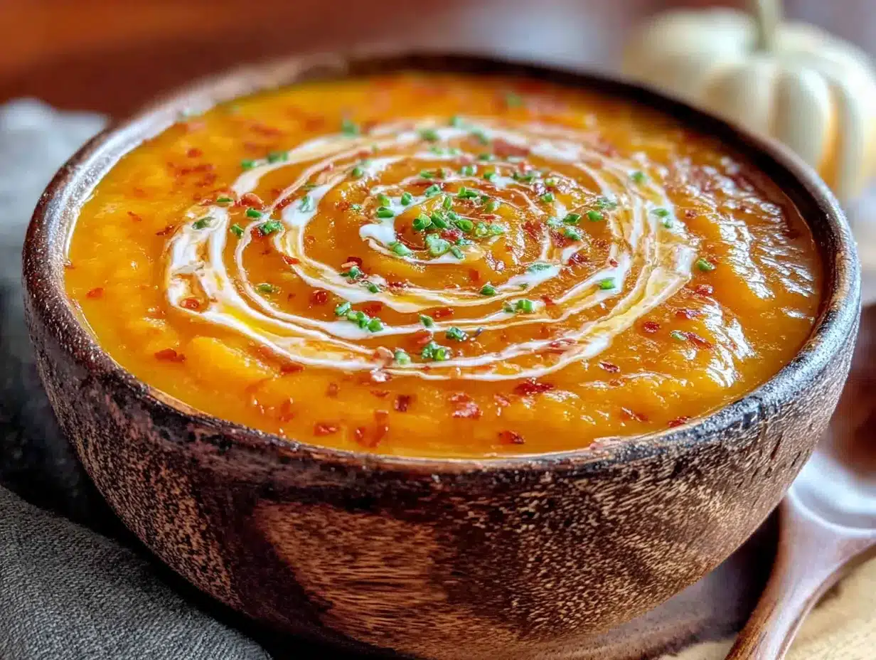 cozy squash apple soup with coconut milk preparation steps