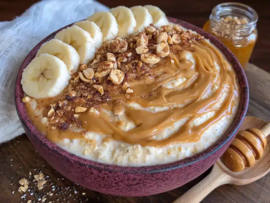 creamy peanut butter banana overnight oats - featured image