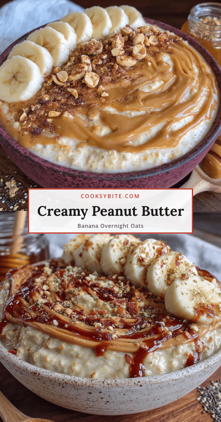creamy peanut butter banana overnight oats recipe