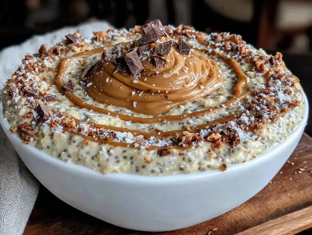 creamy peanut butter overnight protein oats - featured image