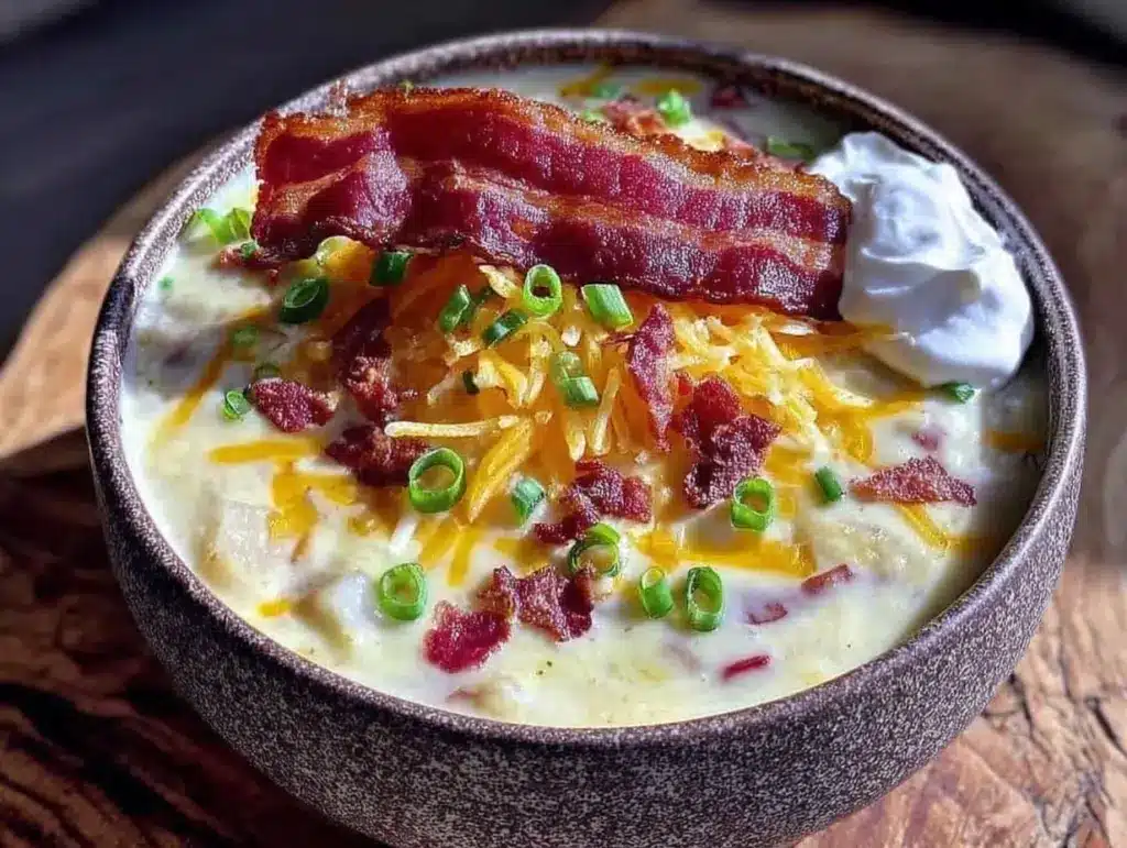crockpot loaded baked potato soup - featured image