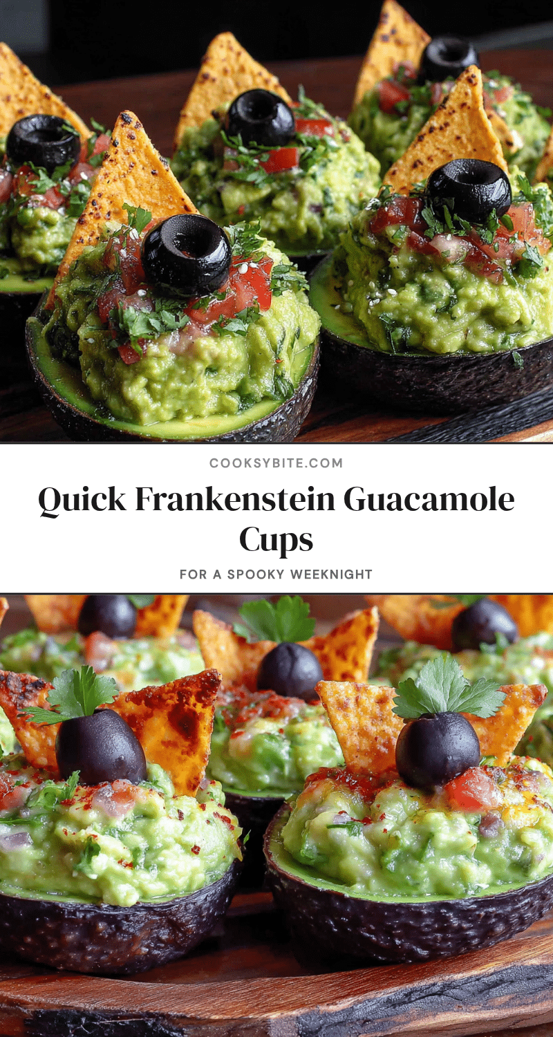 easy 5-minute frankenstein guacamole cups for halloween recipe