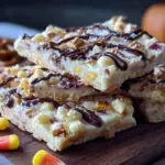 easy candy corn bark with pretzels - featured image
