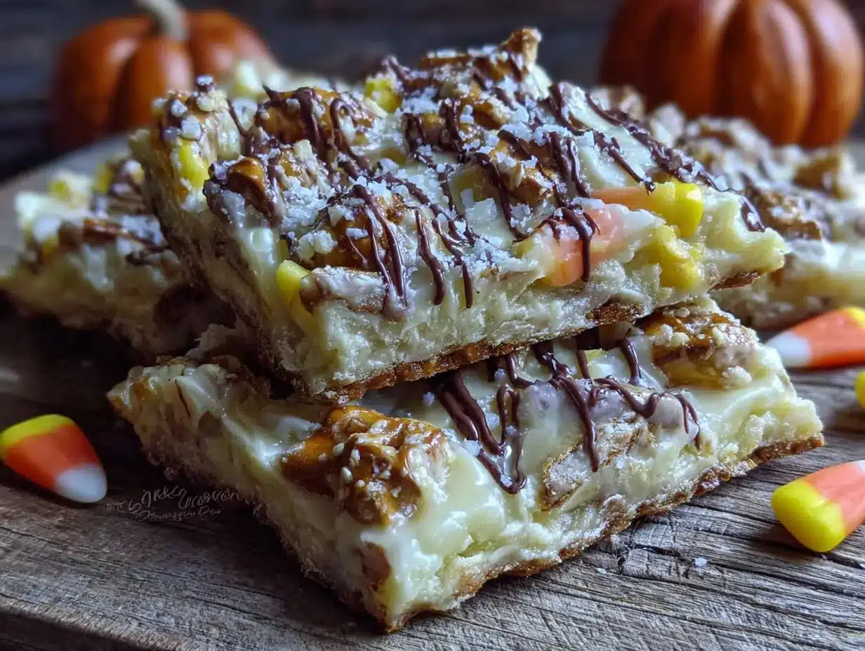 easy candy corn bark with pretzels preparation steps