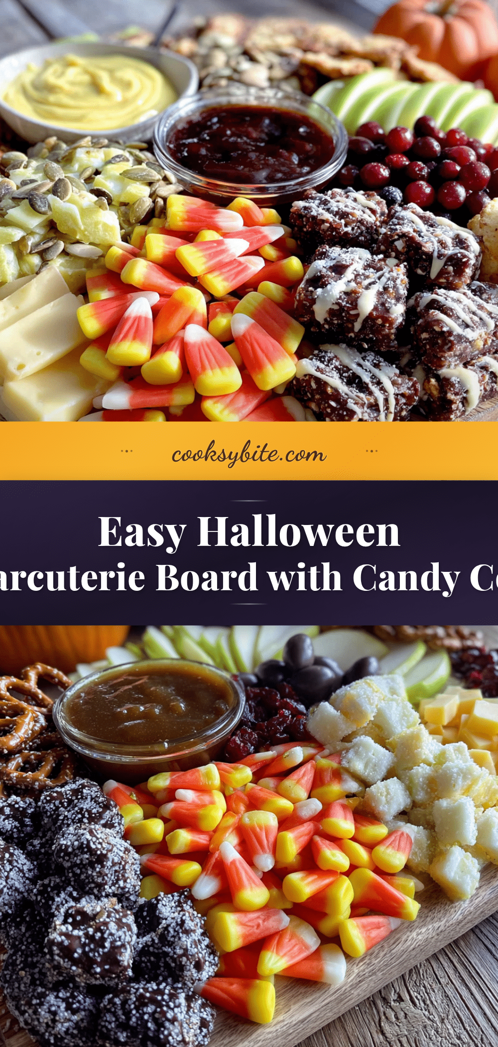 easy halloween charcuterie board with candy corn recipe