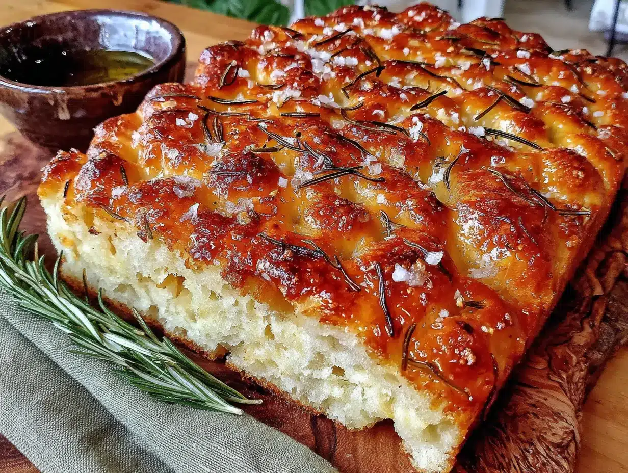 Easy Rosemary Garlic Sourdough Focaccia preparation steps