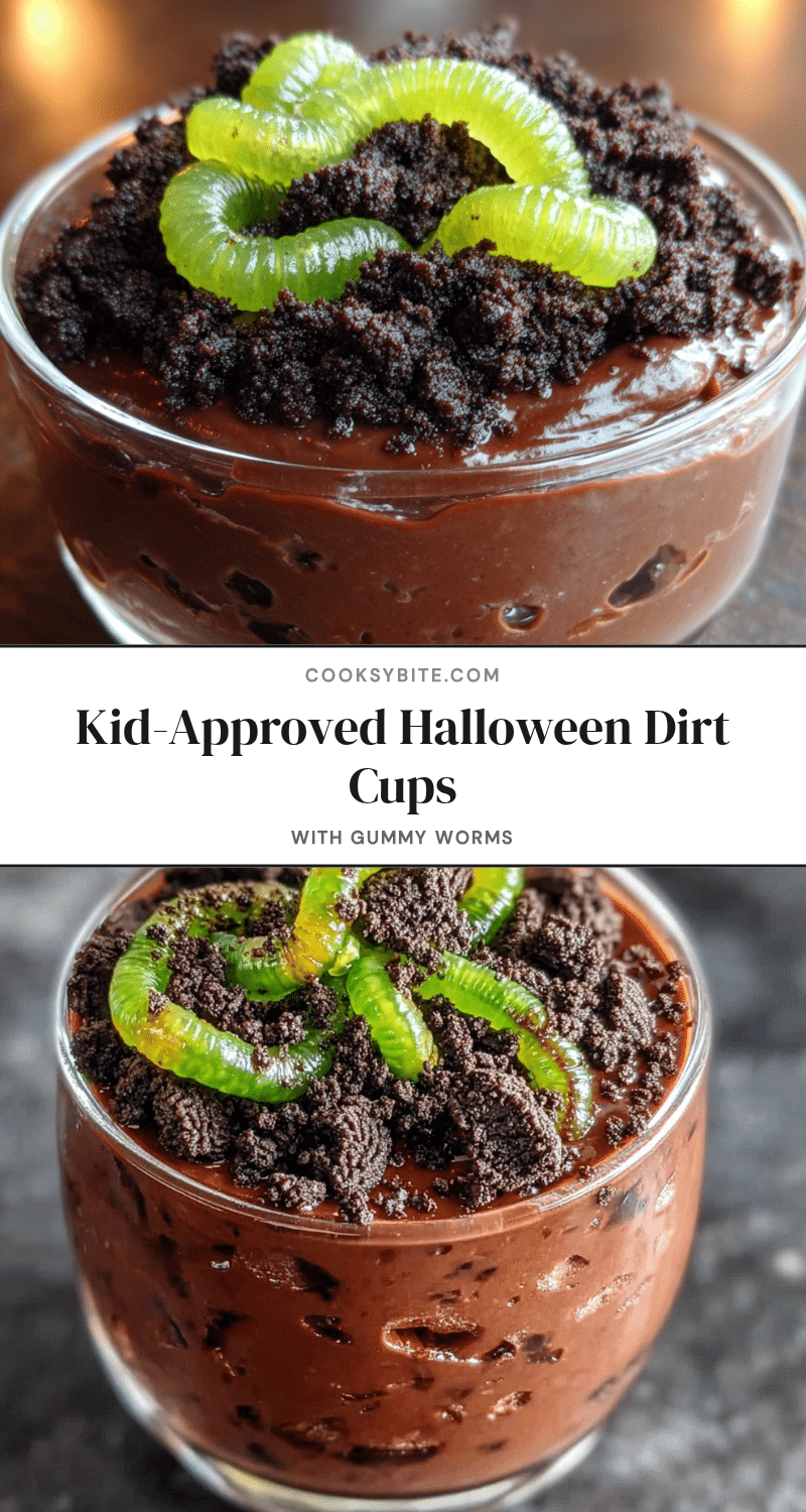 halloween dirt cups with gummy worms recipe