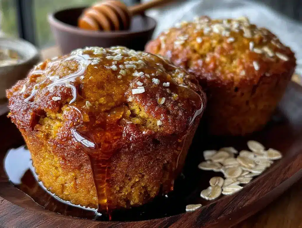 healthy pumpkin oat muffins - featured image