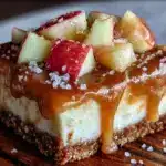 no-bake caramel apple cheesecake bars - featured image