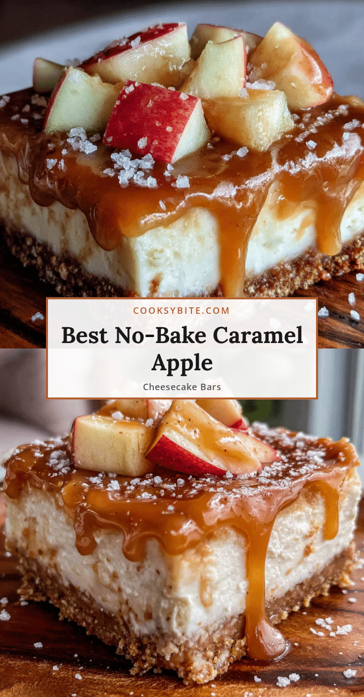 no-bake caramel apple cheesecake bars recipe