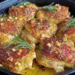 one-pan garlic butter chicken thighs - featured image