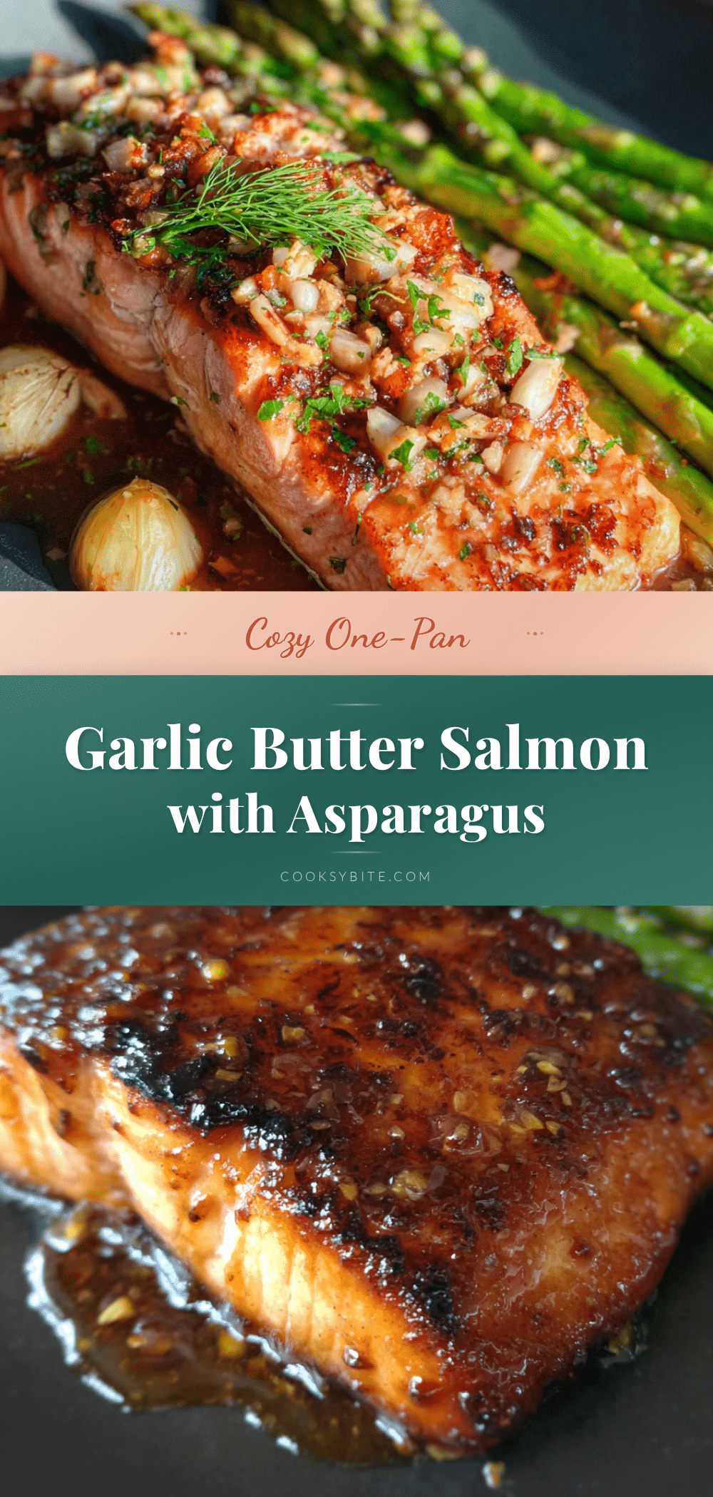 one-pan garlic butter salmon with asparagus recipe
