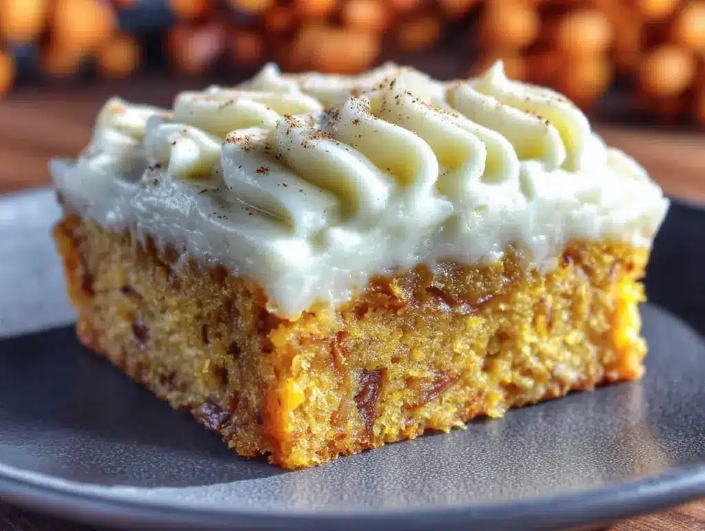 pumpkin bars with cream cheese frosting - featured image
