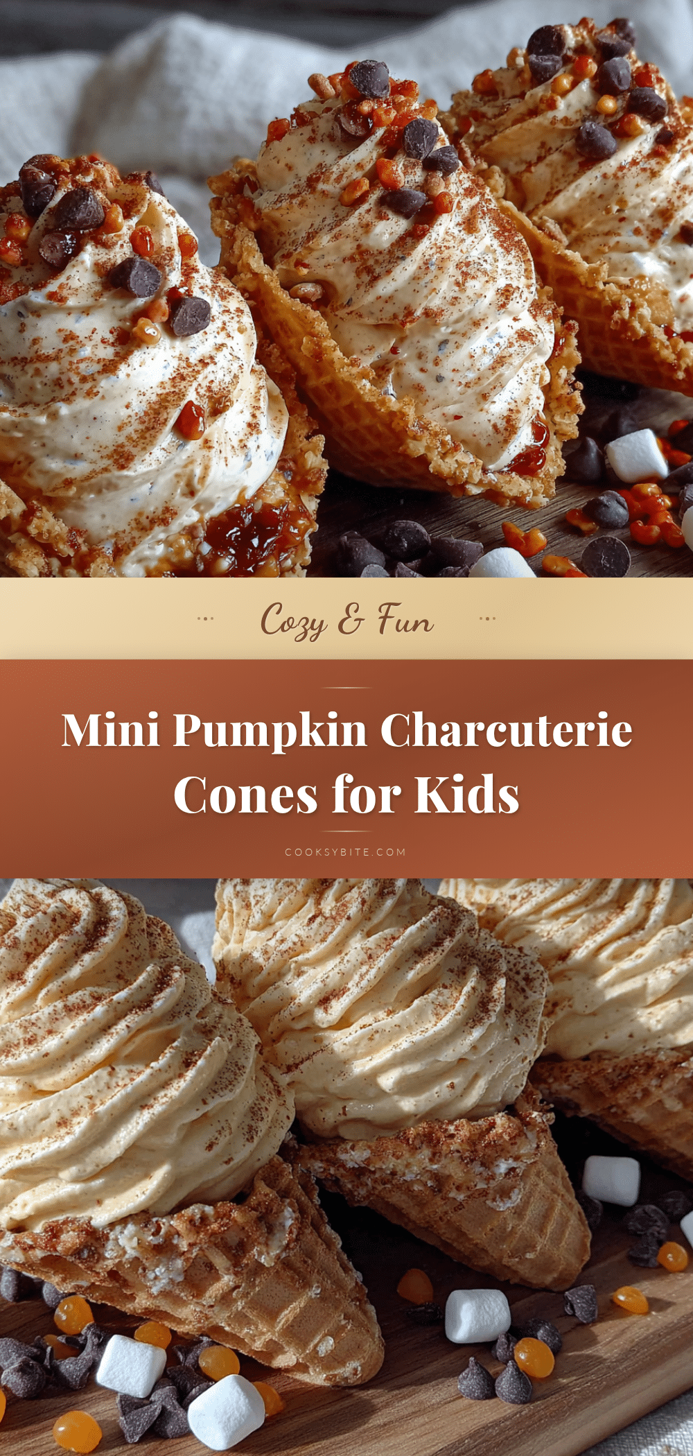 pumpkin charcuterie cones for kids recipe