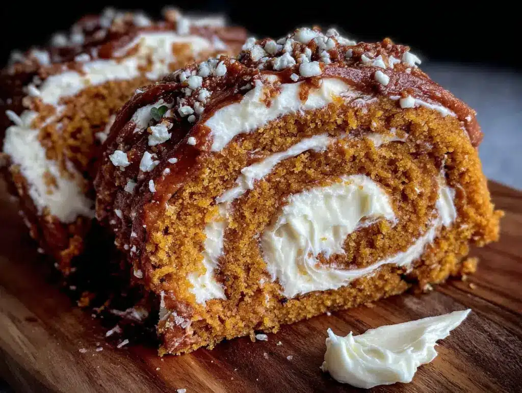 pumpkin cream cheese roll - featured image
