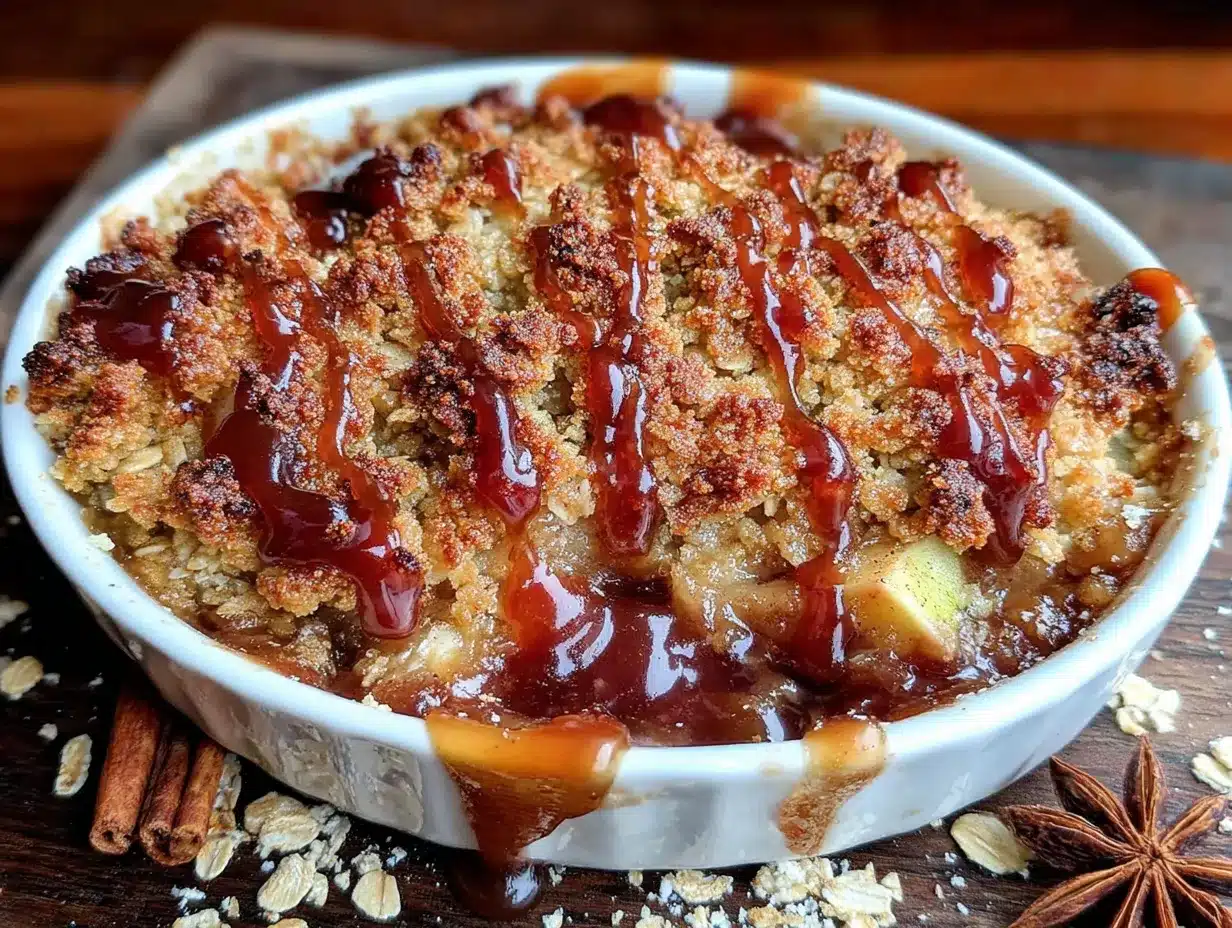 Salted Caramel Apple Crisp preparation steps