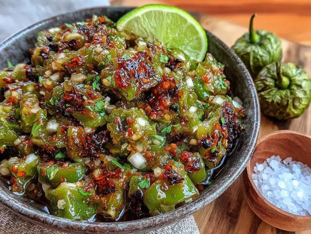 smoky roasted green tomato salsa verde - featured image