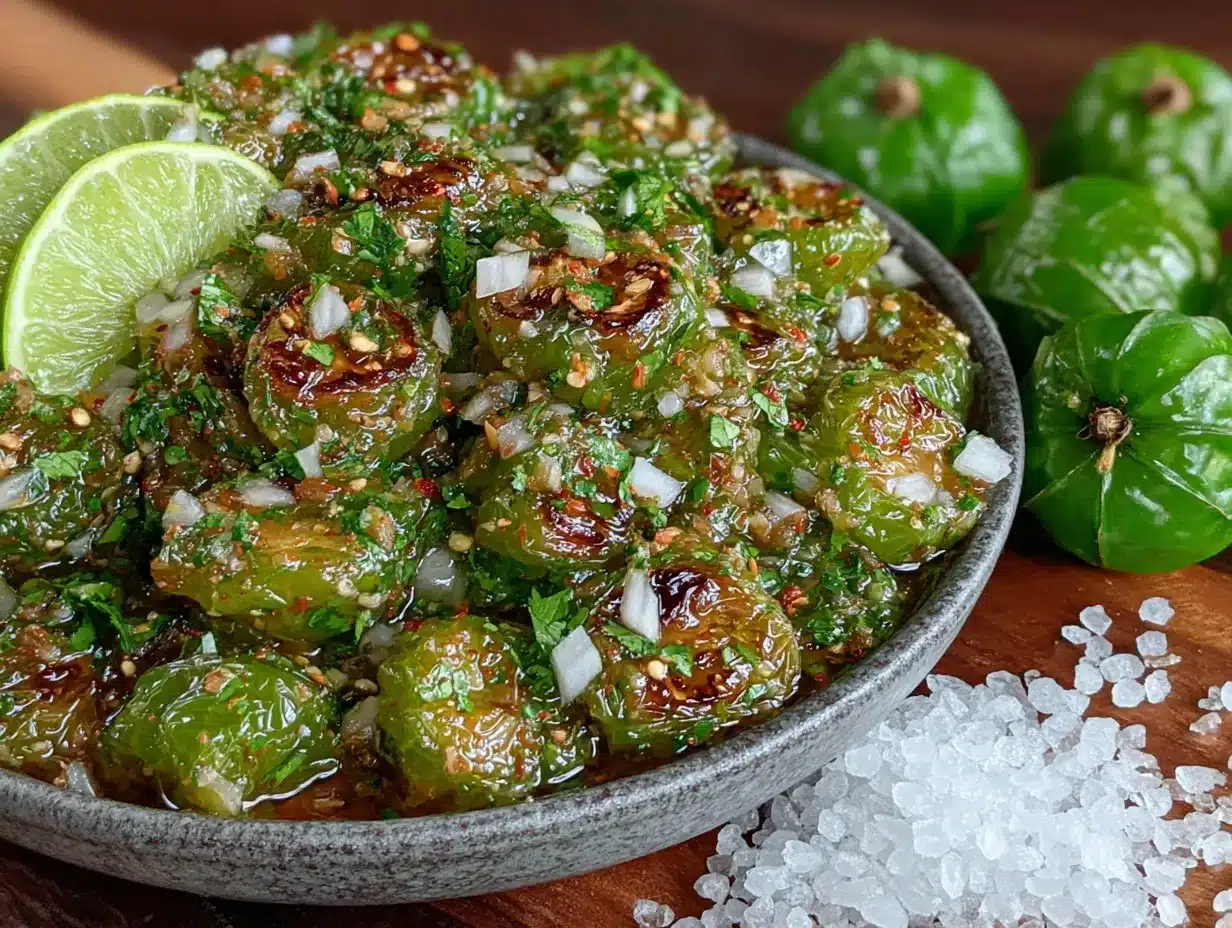 smoky roasted green tomato salsa verde preparation steps