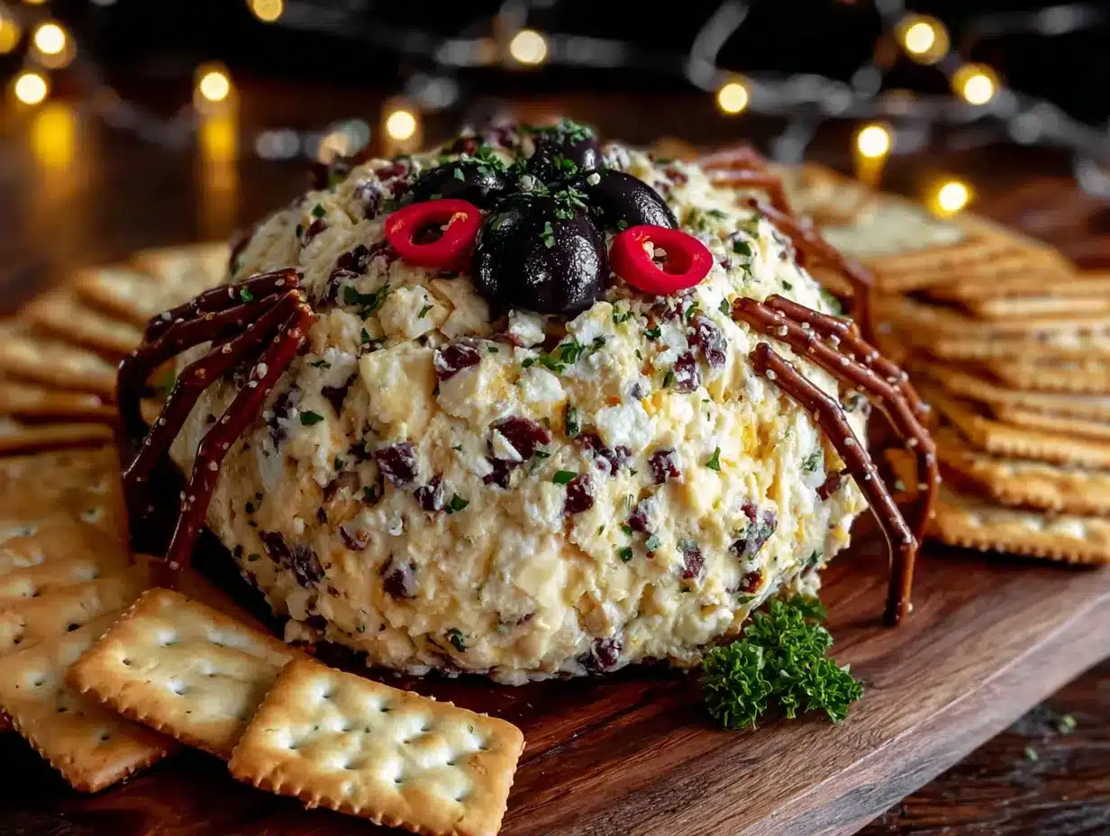 spider cheese ball preparation steps