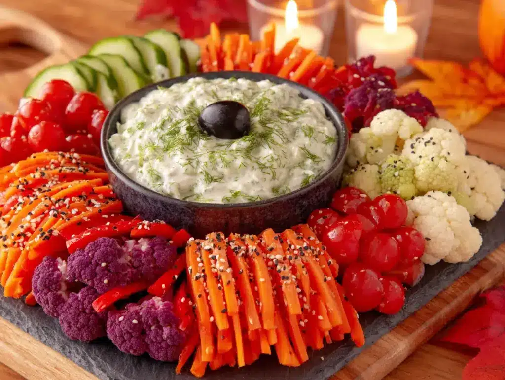 spider web veggie tray - featured image