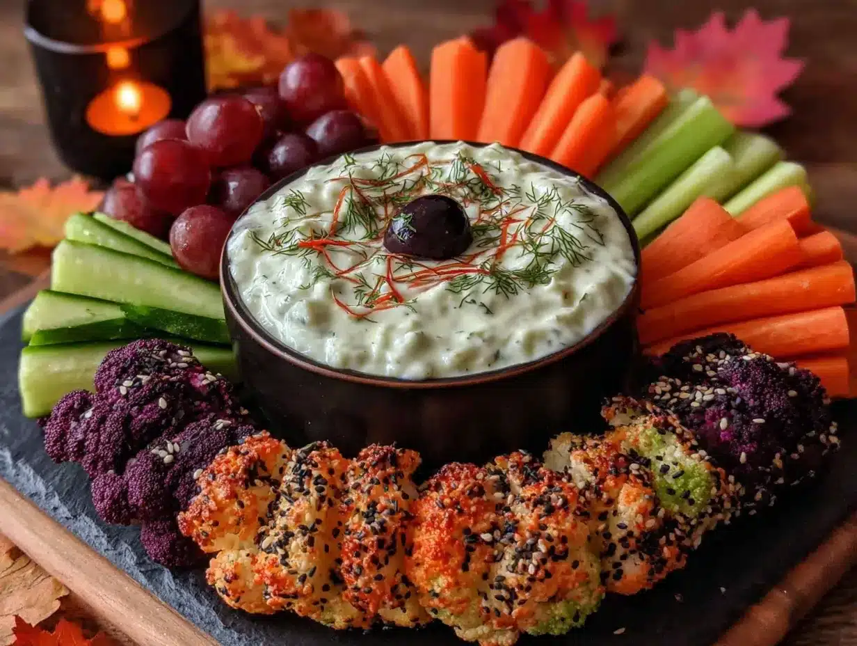 spider web veggie tray preparation steps