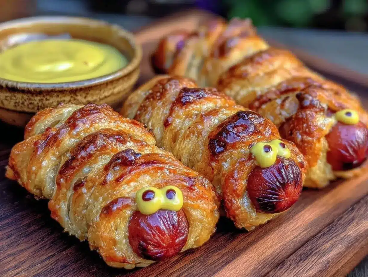 spooky mummy hot dogs preparation steps
