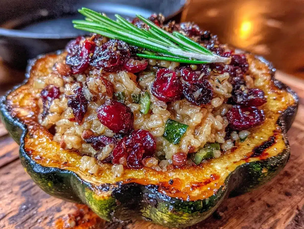 stuffed acorn squash with wild rice preparation steps