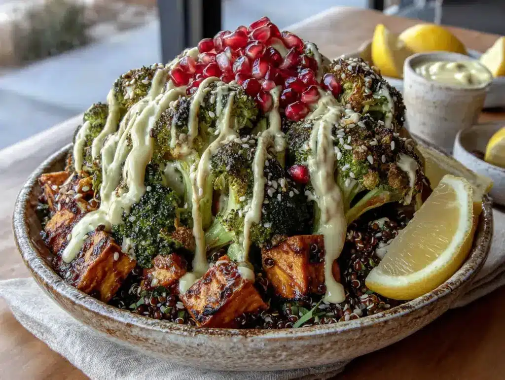 wholesome loaded lentil power bowl with creamy tahini - featured image