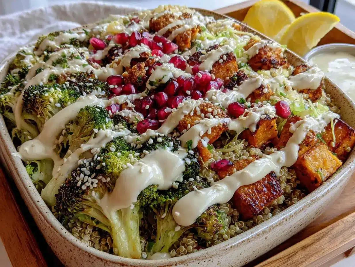 wholesome loaded lentil power bowl with creamy tahini preparation steps