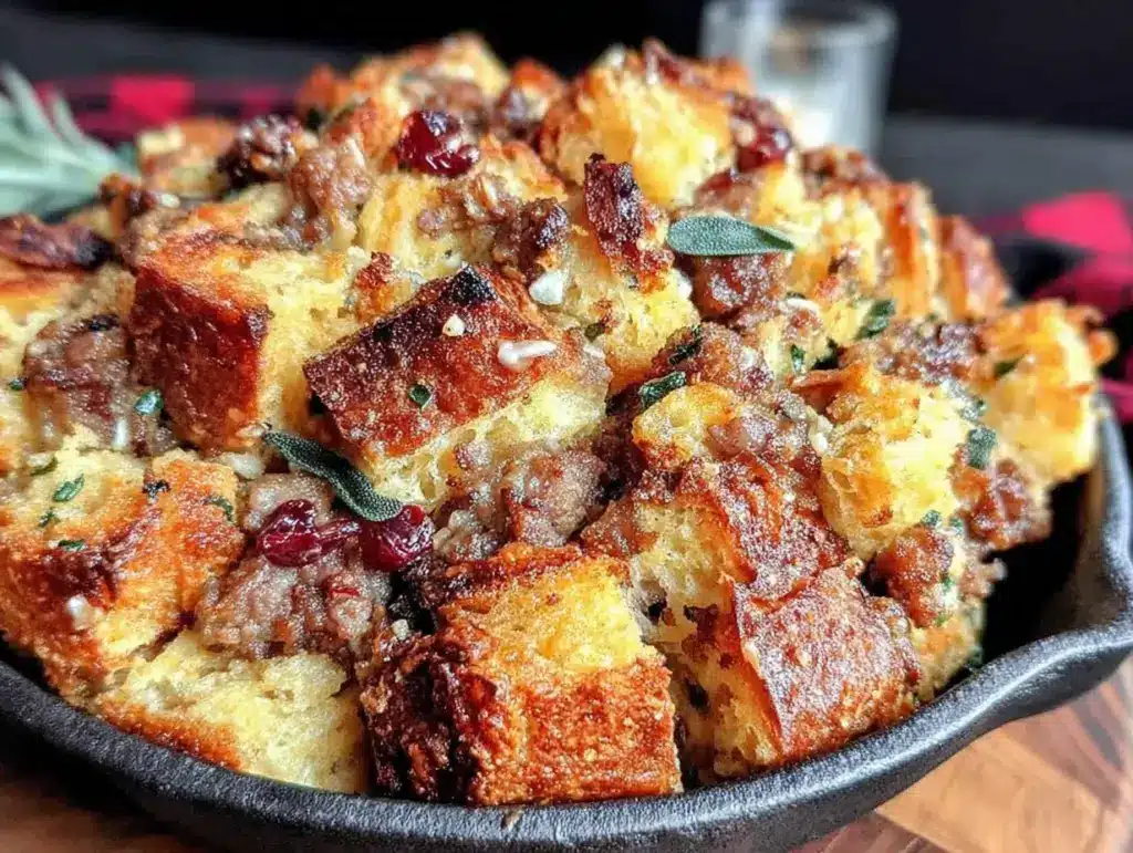 wholesome sourdough stuffing with sausage and sage - featured image