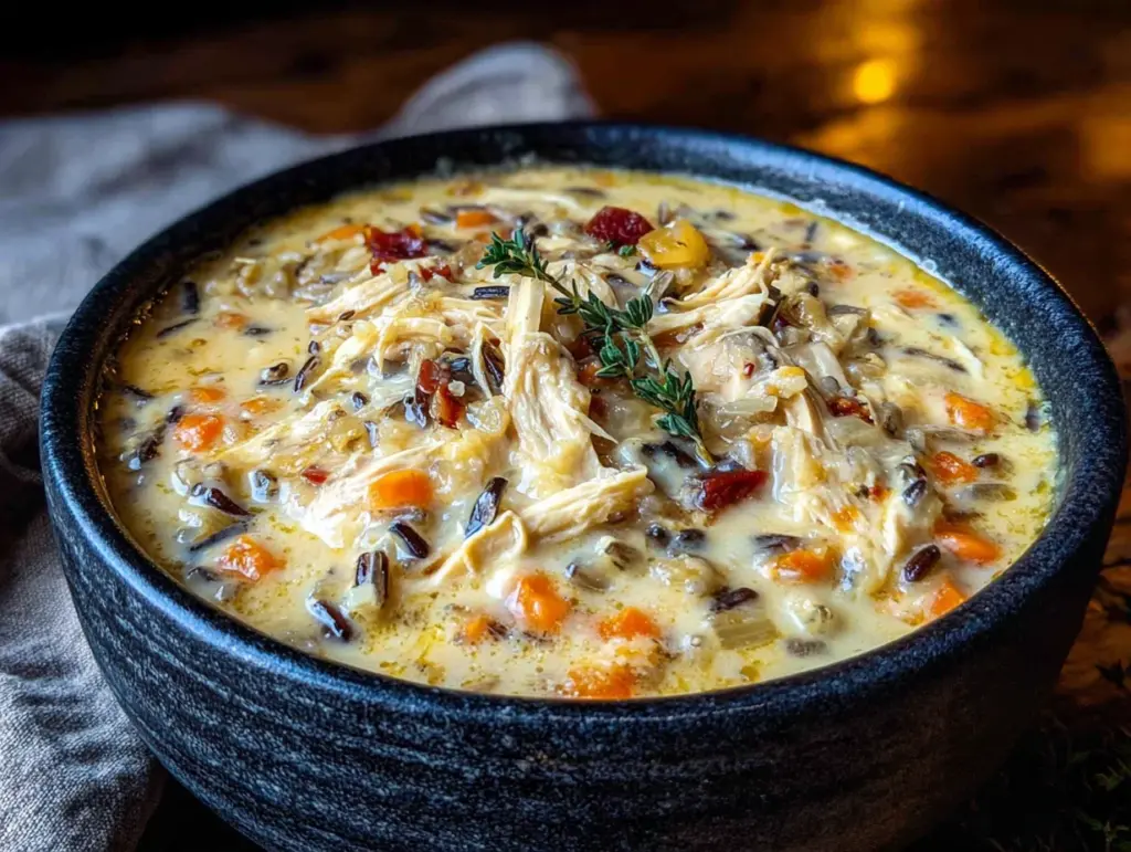 copycat panera chicken wild rice soup - featured image