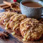 cozy chewy apple cider cookies with cinnamon glaze - featured image