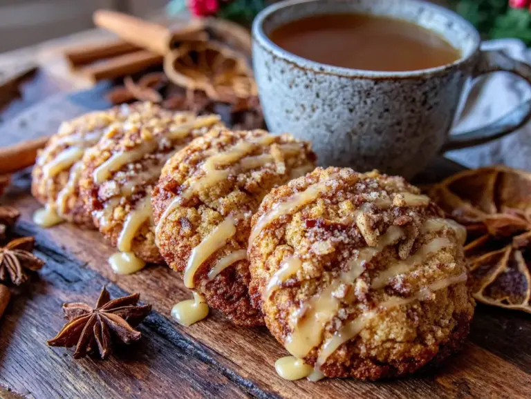 cozy chewy apple cider cookies with cinnamon glaze - featured image