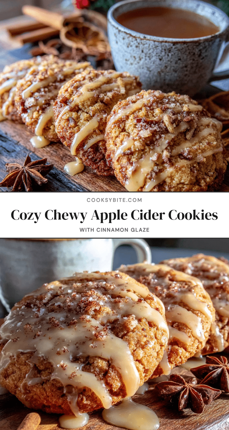 cozy chewy apple cider cookies with cinnamon glaze recipe