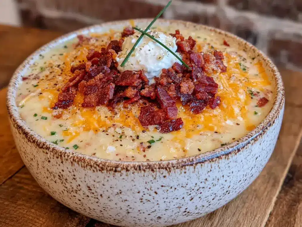 creamy loaded baked potato soup - featured image