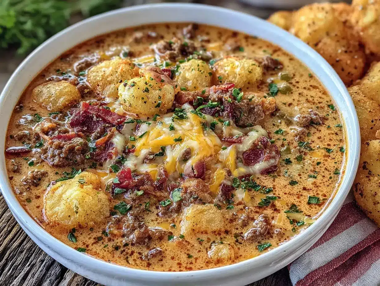 crockpot cheeseburger soup with hash browns preparation steps