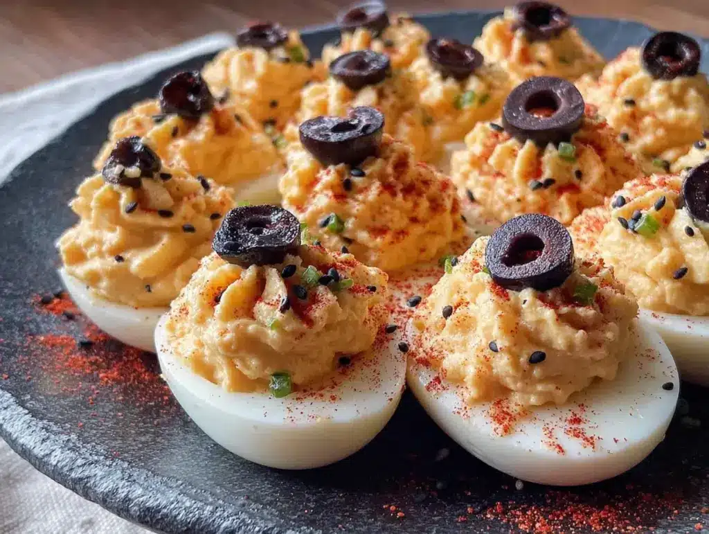 halloween deviled eggs - featured image