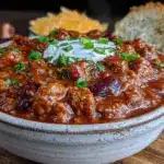 healthy ground turkey pumpkin chili - featured image
