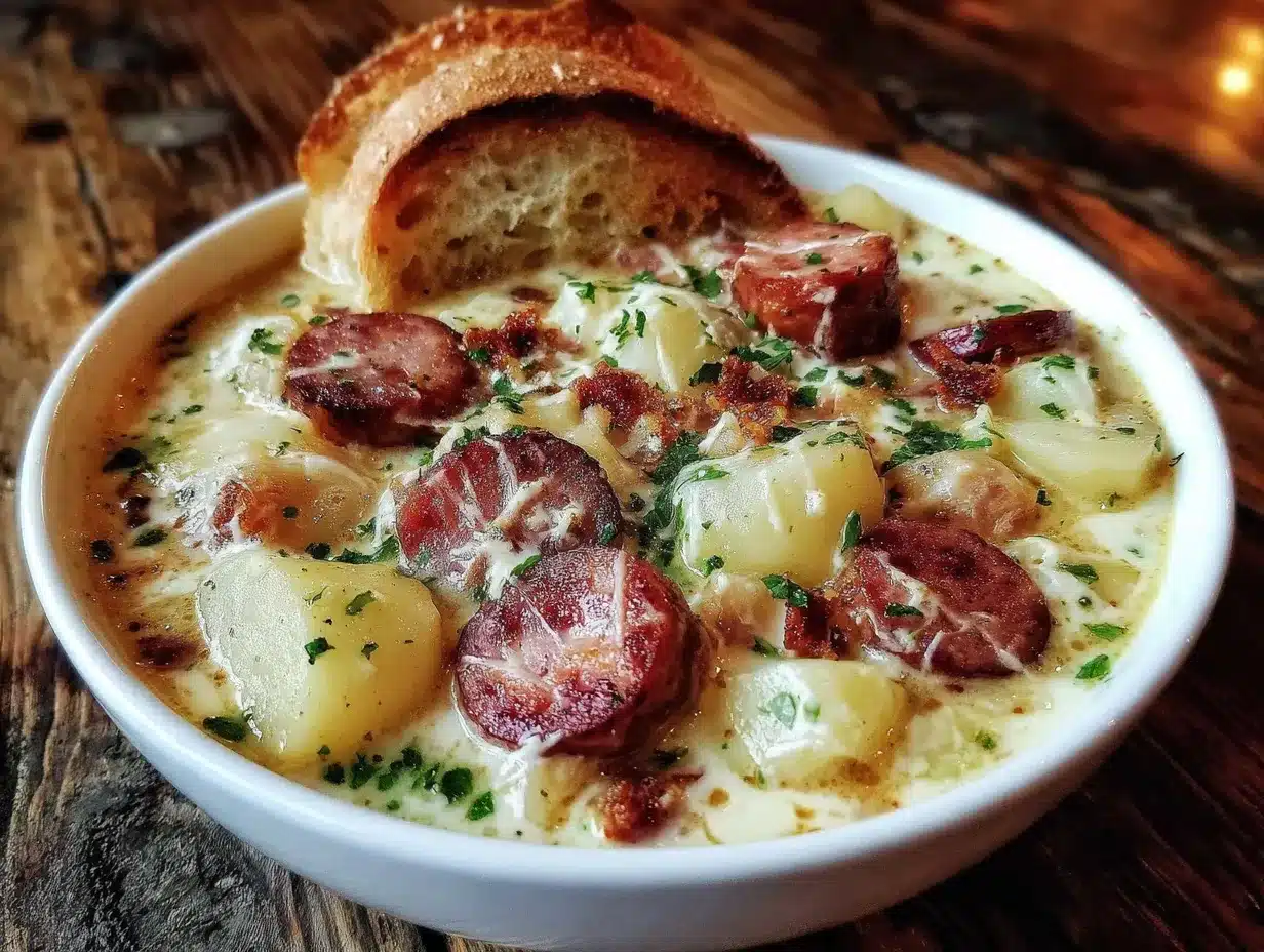 kielbasa and potato soup preparation steps
