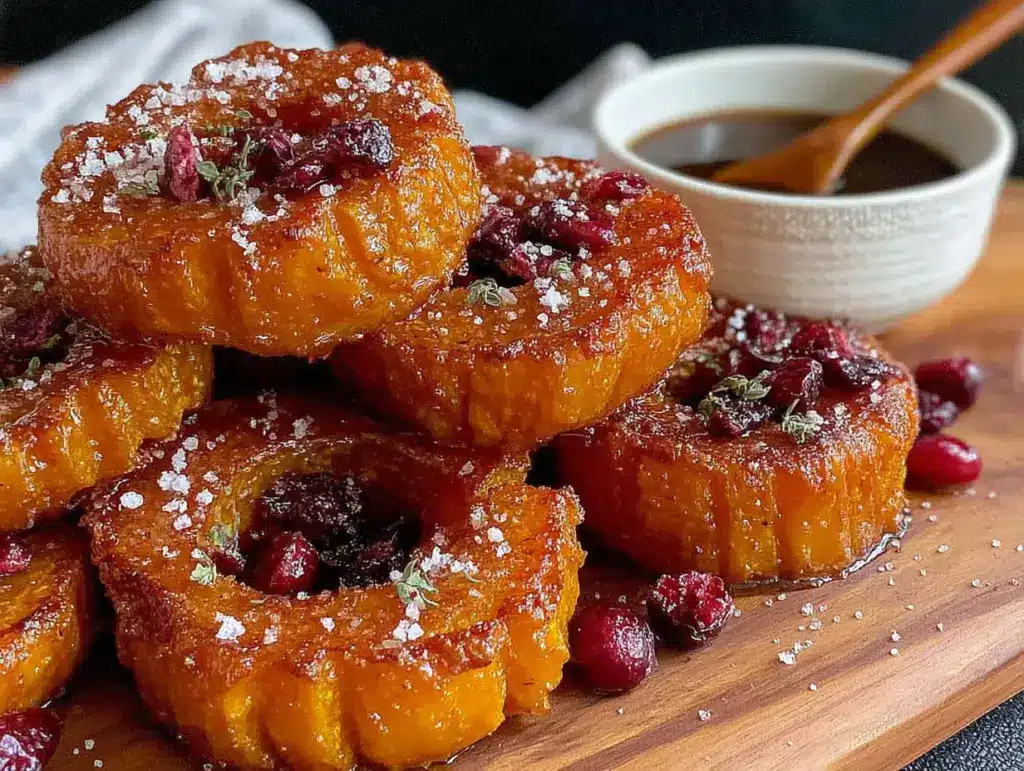 maple roasted acorn squash rings - featured image