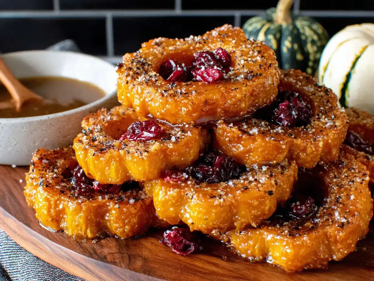 maple roasted acorn squash rings preparation steps