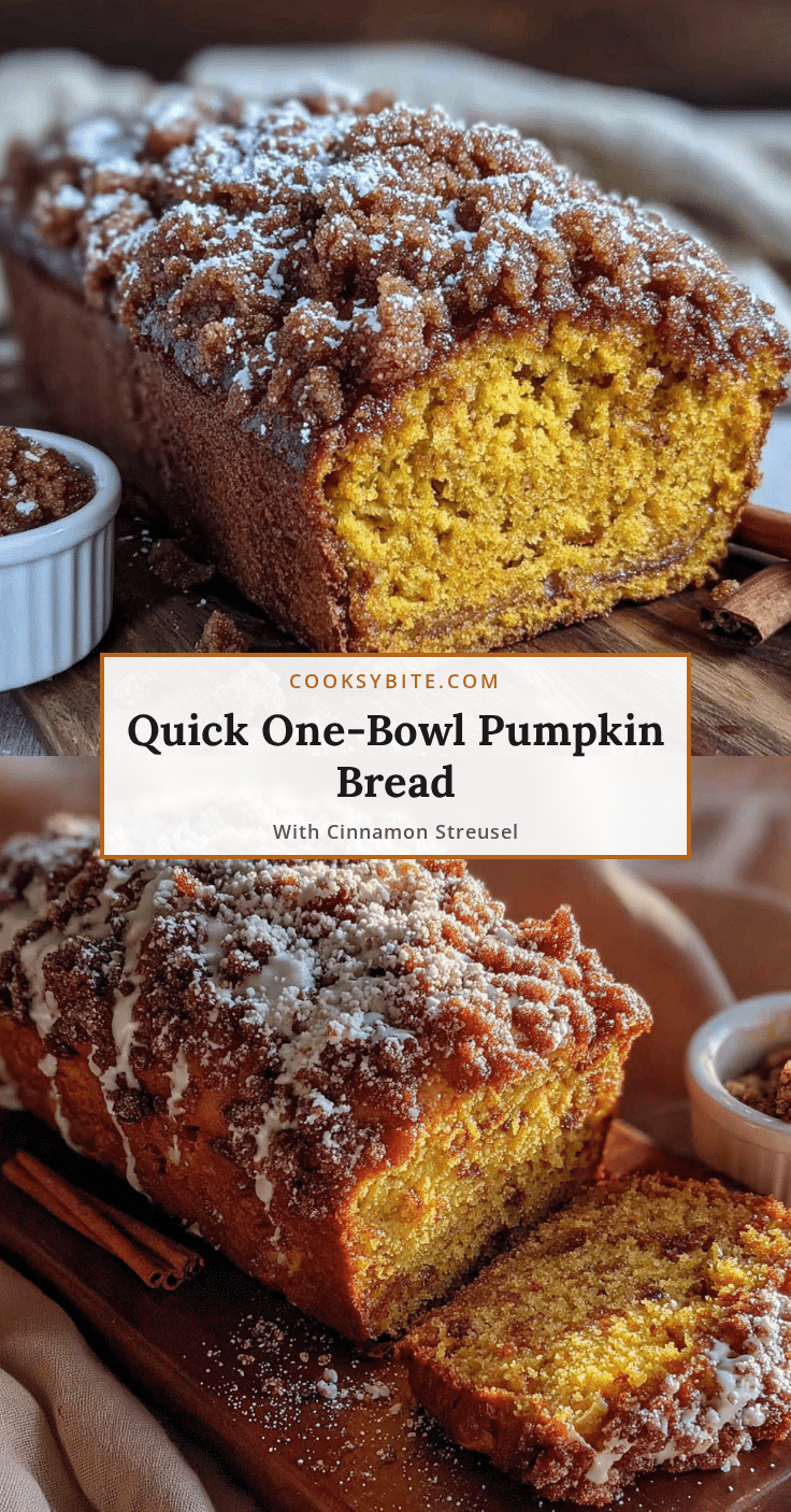 one bowl pumpkin bread with cinnamon streusel recipe